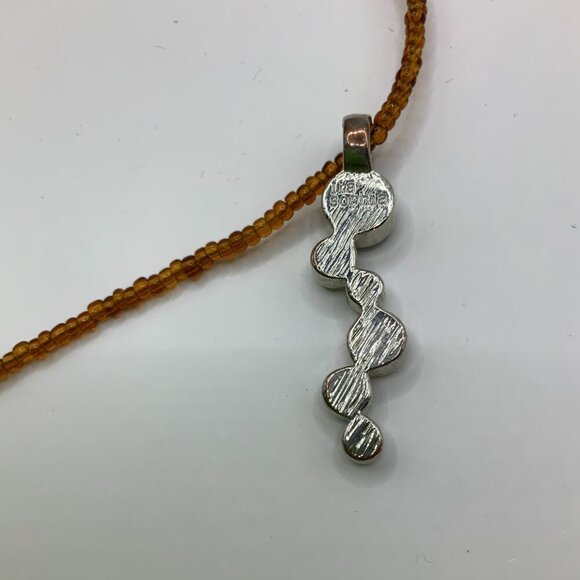 Lia Sophia Root Beer Float Seed Bead Crystal Pendant Necklace - Picture 5 of 7